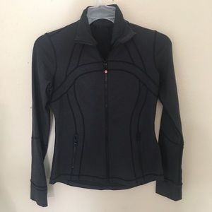 Lululemon Thumb Hole Zip Jacket 8 Black Trim